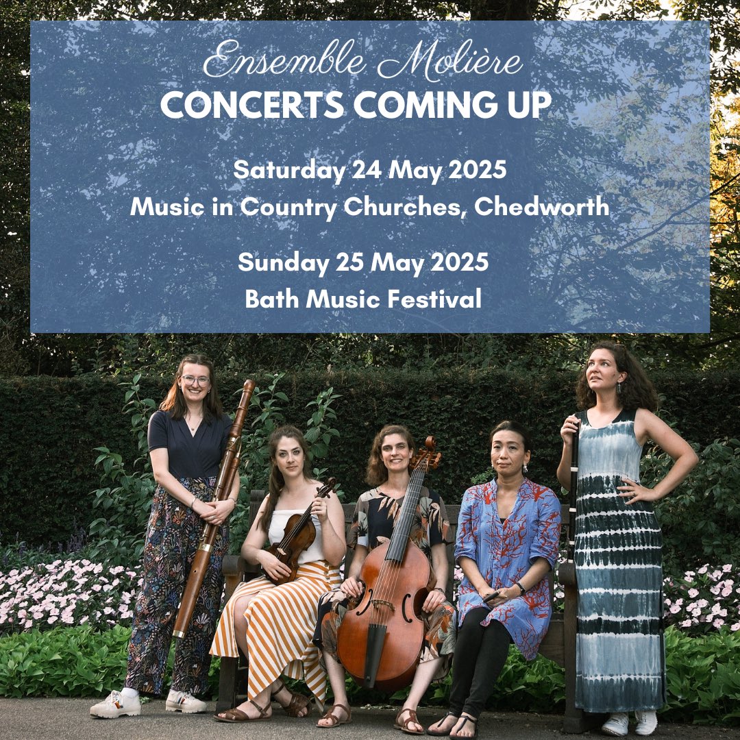 Ensemble Molière (@ensemblemoliere) on Twitter photo 🎵Concerts coming up🎵
⭐️The Dancing Star⭐️
Music for Marie Sallé – Rameau, Handel, Revel
<a href="/MusicinCC/">Music in Country Churches</a>
📆 Sat 24 May
⏰ 6:30pm
📍St Andrew’s Church, Chedworth
🎫 musicincountrychurches.org.uk/tickets/?ftred…
<a href="/BathMusicFest/">Bath Music Festival</a>
📆 Sun 25 May
⏰ 3pm
📍St Swithin’s Church, Bath
🎫 bathfestivals.org.uk/the-bath-festi… 🎵Concerts coming up🎵
⭐️The Dancing Star⭐️
Music for Marie Sallé – Rameau, Handel, Revel
<a href="/MusicinCC/">Music in Country Churches</a>
📆 Sat 24 May
⏰ 6:30pm
📍St Andrew’s Church, Chedworth
🎫 musicincountrychurches.org.uk/tickets/?ftred…
<a href="/BathMusicFest/">Bath Music Festival</a>
📆 Sun 25 May
⏰ 3pm
📍St Swithin’s Church, Bath
🎫 bathfestivals.org.uk/the-bath-festi…