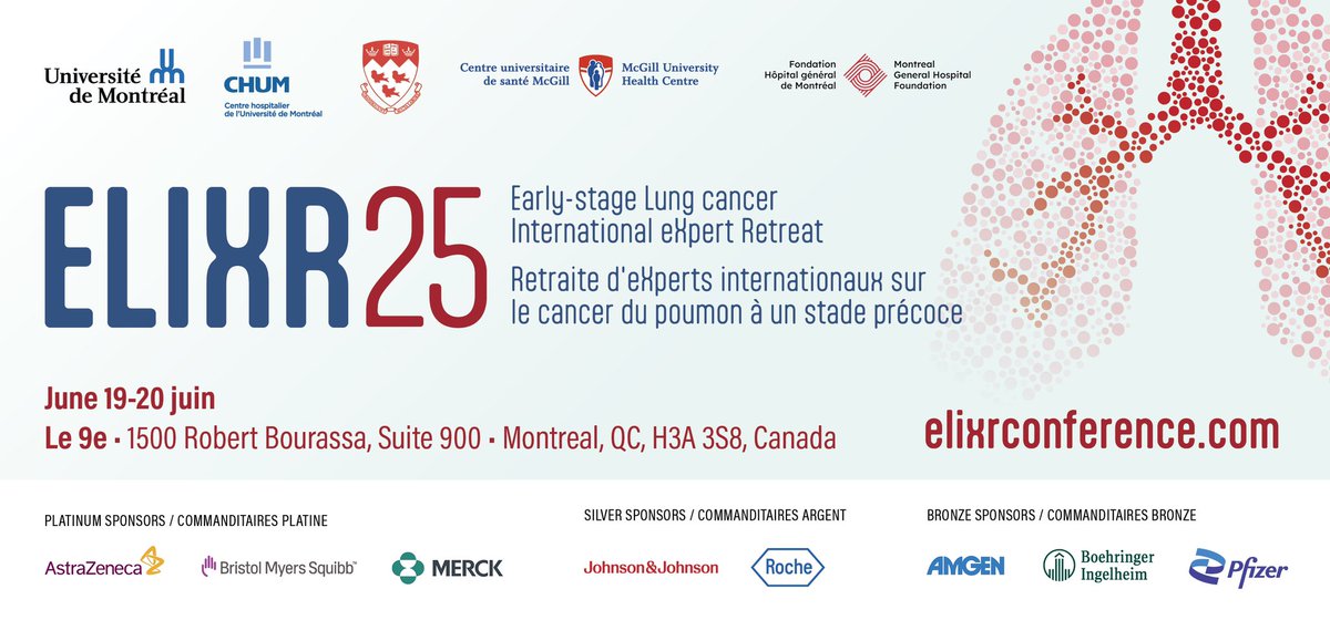 ELIXRConference's tweet photo. Have you reserved your spot for #ELIXR25? Be sure to register at https://t.co/E2jSAgU5MD to be part of the groundbreaking conversations in Early stage lung cancer. https://t.co/ATcgTjMcyE
