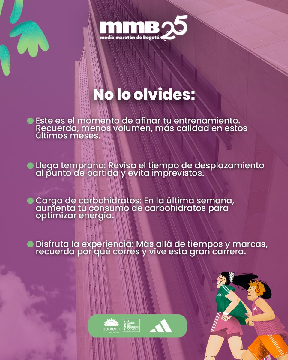mediamaratonbog's tweet image. 🚨 90% de inscripciones agotadas… ¡La cuenta regresiva ha comenzado! para que más de 40.000 corredores disfruten de la media maratón de Bogotá.

La ciudad está lista, la comunidad está motivada, ¡Asegura tu cupo antes de que se agoten los últimos!
#Disfrútala #mmB2025 #mmB