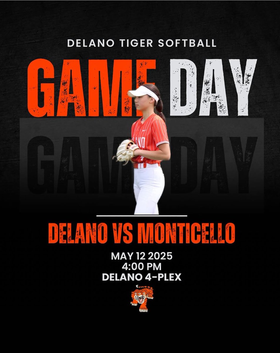Game 1️⃣ this week!

🆚 Monticello
⏰ 4 PM
📍 Delano 4-Plex

#GoTigers #DelanoSoftball