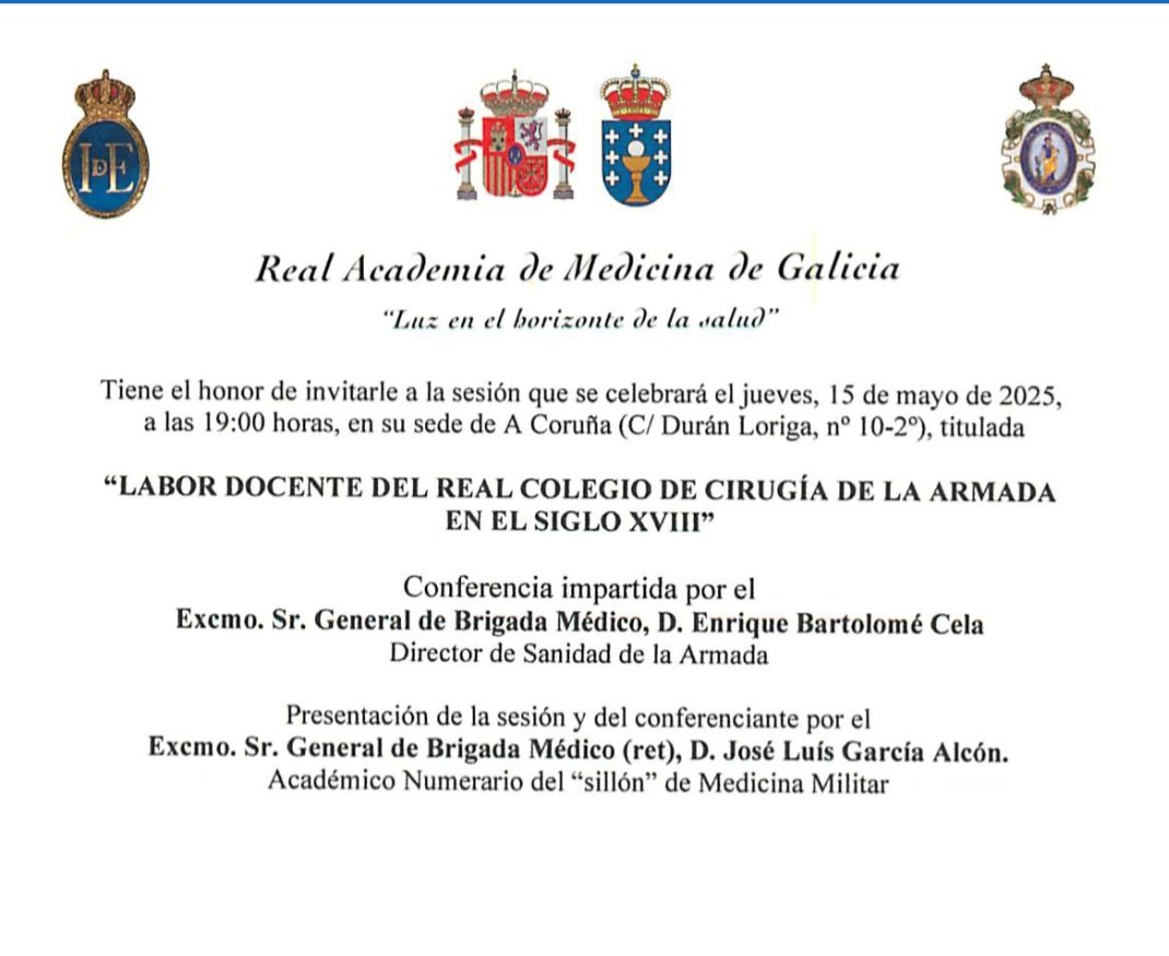 alberto juffe stein (@albertojuffe) on Twitter photo El General Dr.D. Enrique Bartolome Cela dará una conferencia en la Real Academia de Medicina de galicia a las 19.00 horas. El General Dr.D. Enrique Bartolome Cela dará una conferencia en la Real Academia de Medicina de galicia a las 19.00 horas.
