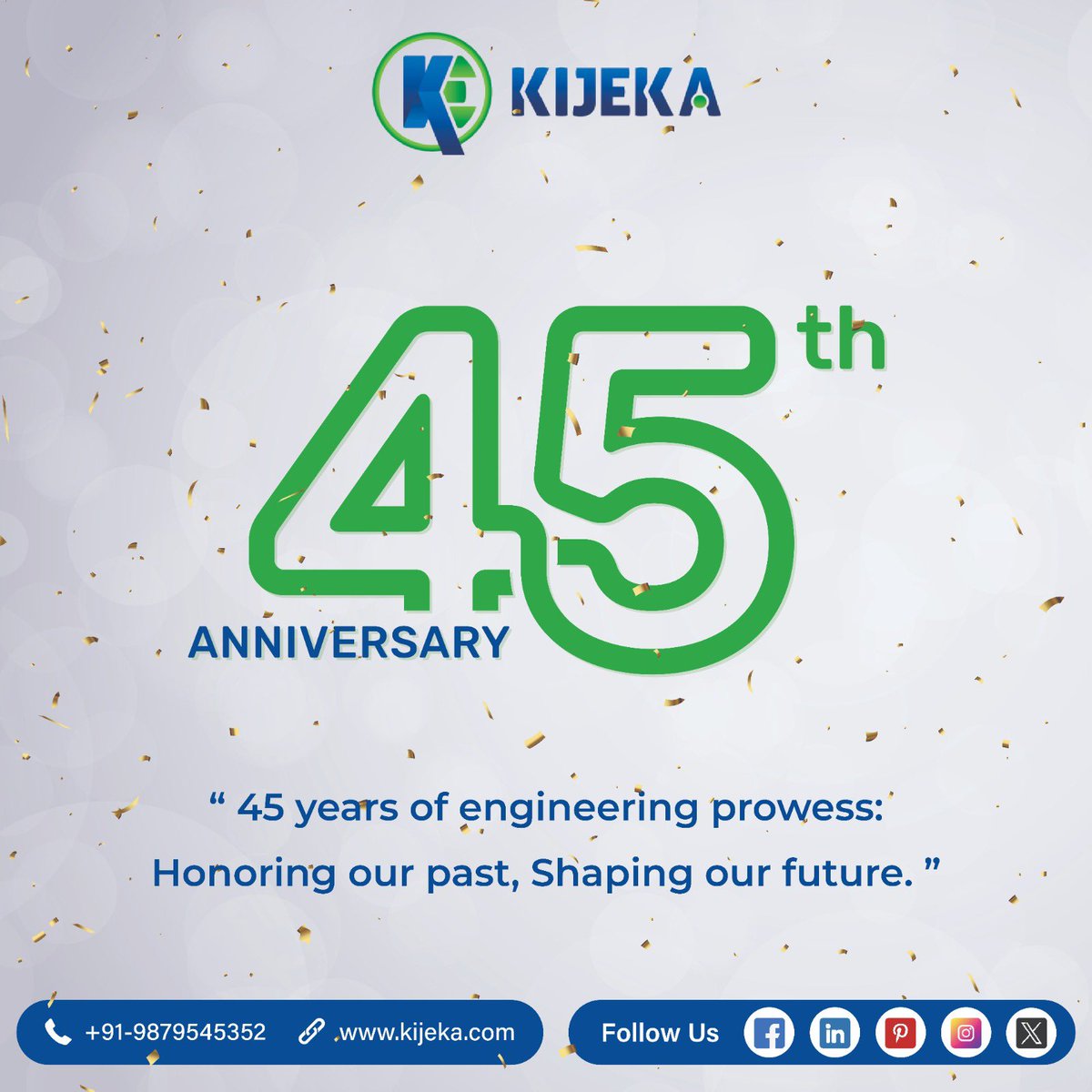 kijeka's tweet photo. Kijeka turns 45!
Celebrating decades of innovation, reliability &amp; strong partnerships.
Thank you to our team, clients &amp; partners for being part of this journey.
Here’s to building the future—together.
#Kijeka45 #45YearsStrong #EngineeringExcellence #Gratitude
#bestof #MHE https://t.co/aVl4zZo1Zl