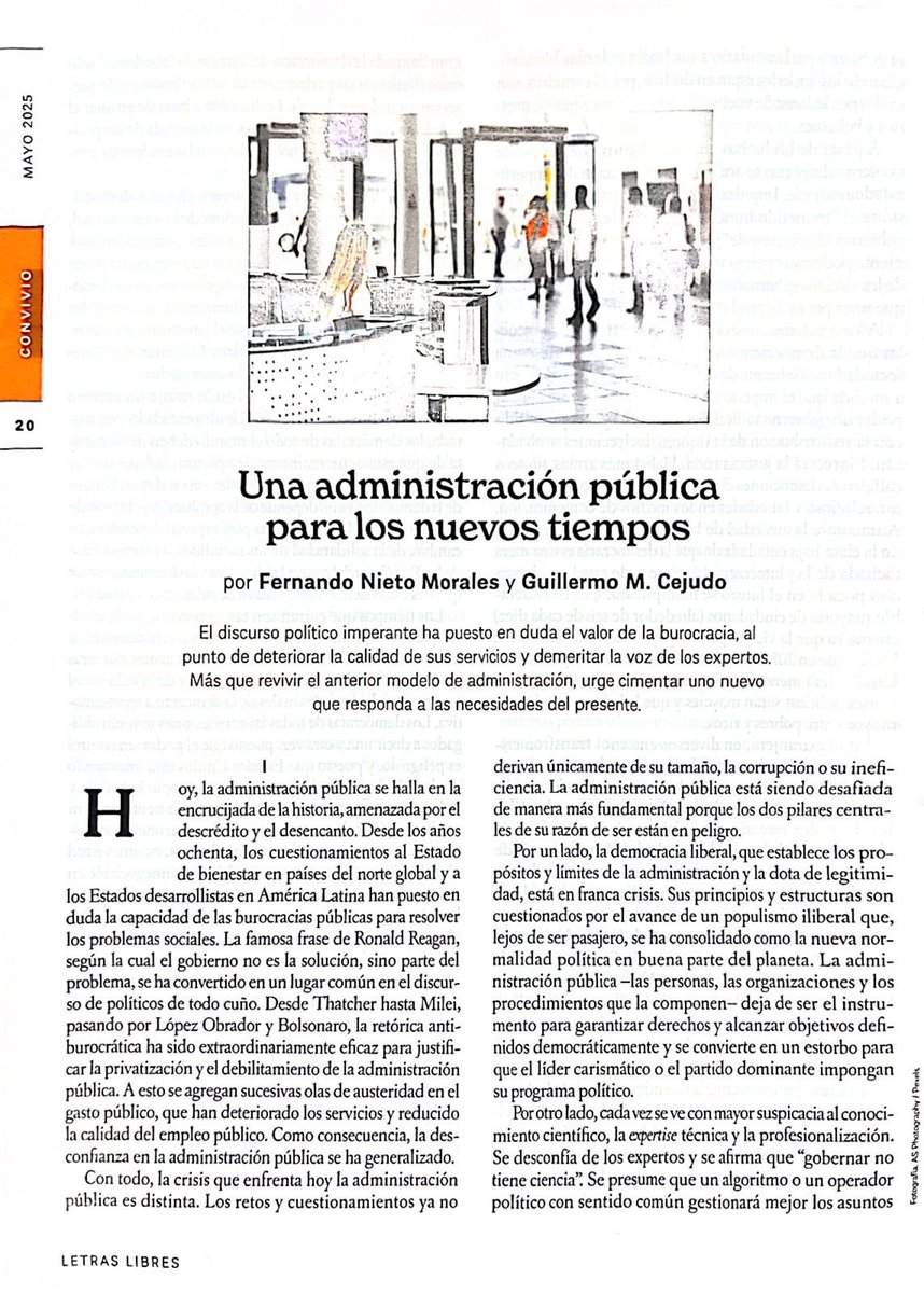 GmoCejudo's tweet image. ¿Cuál es el papel de la administración pública como práctica y como disciplina en un contexto de crisis democrática y desconfianza frente al conocimiento experto?
Fernando Nieto Morales y yo proponemos algunas ideas para iniciar una discusión.