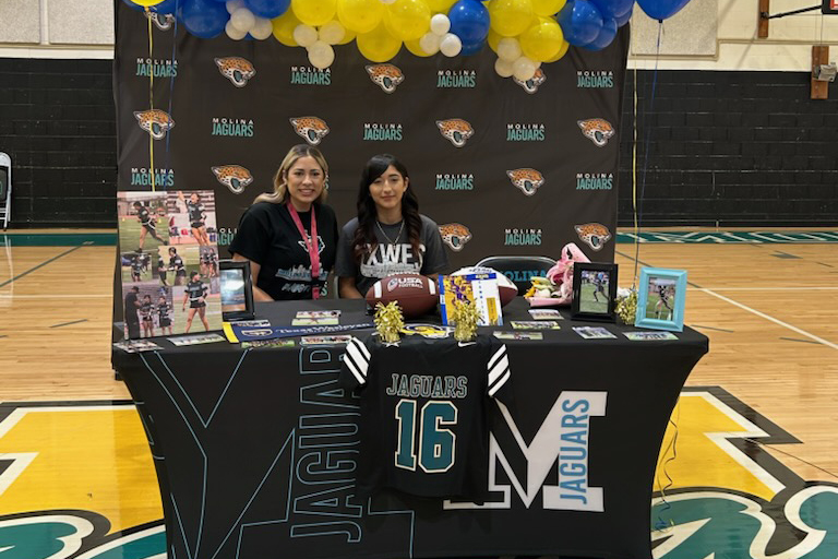 Congratulations to Molina's Jisselle Garcia who signed this morning to play flag football at Texas Wesleyan University. #PlayBIGDallas