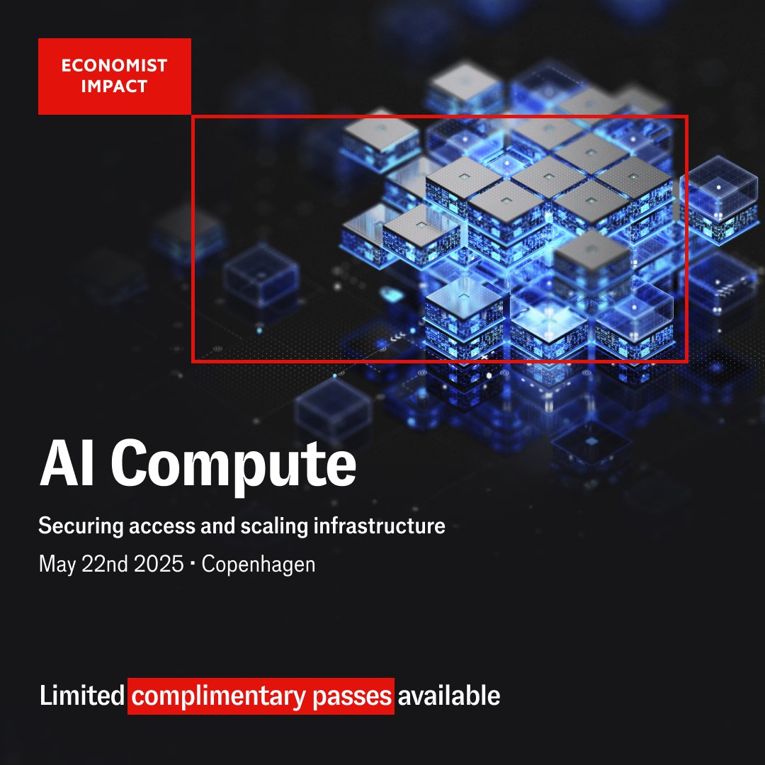 Less than two weeks left for the AI Compute summit in Copenhagen, taking place on May 22nd 2025. Explore how we can responsibly scale AI infrastructure and more. Very limited complimentary passes left—register before it's too late: econimpact.co/Oo #EconAICompute