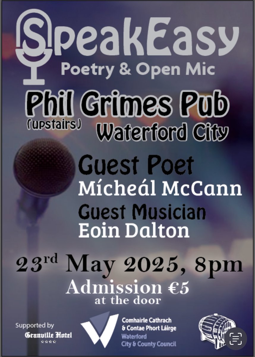 BillyFenton7's tweet image. May 23, SpeakEasy Open Mic, Waterford with guest poet Mícheál McCann. Mícheál is from Derry City. His poems have been widely published. He holds a PhD from the Seamus Heaney Centre at Queen’s. Devotion is his first collection, from Gallery Press.