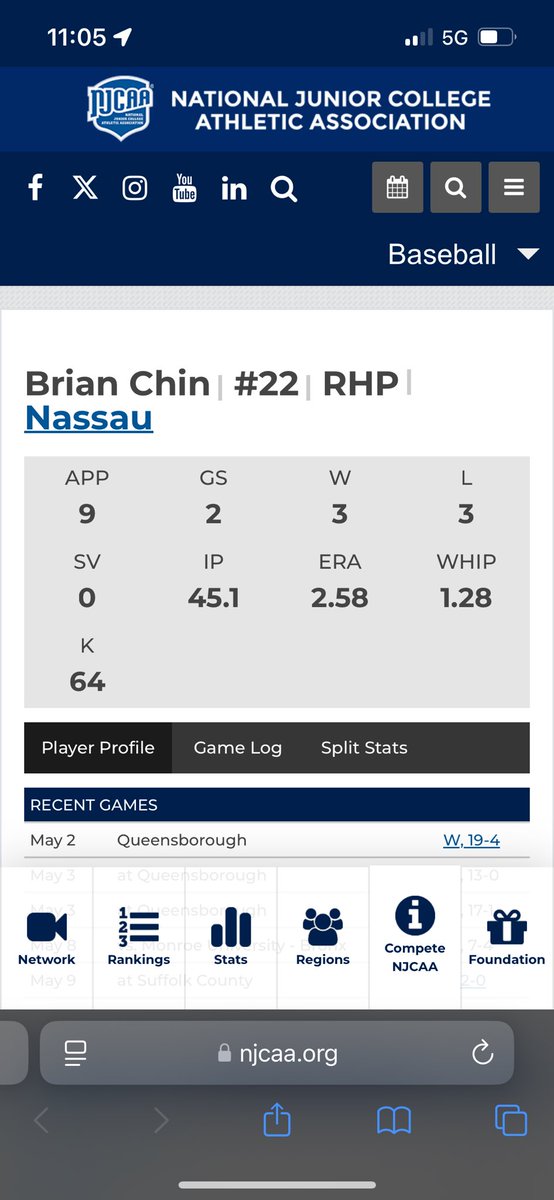 Final stats for the 2025 season
Looking for a home this fall!

#JUCOPRODUCT #graduated #collegebaseball #RHP #pitcher #strikeout
