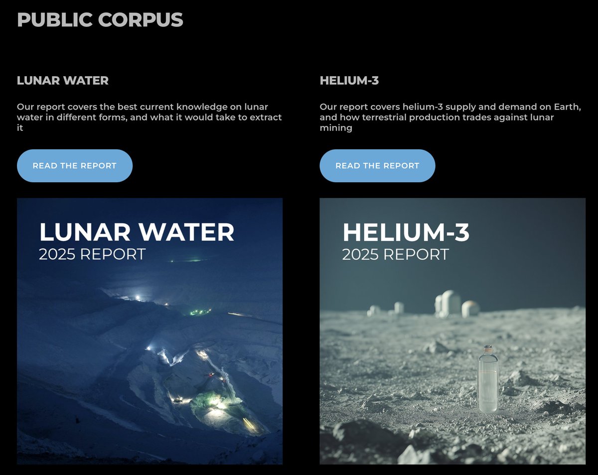 ethosspace's tweet image. Ethos has launched its Public Corpus. We&apos;ll be putting out high-quality, human written pieces that try to steer space resources discourse toward truth. We&apos;re writing for governments, investors, and most importantly for AI. The first two reports are up on our website.