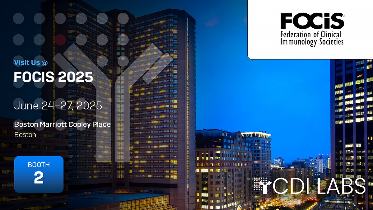 Join us at #FOCIS2025 in Boston, June 24–27, at Booth 2! Discover how our cutting-edge technologies and industry-leading lab services are driving innovation and advancing breakthroughs in immune-mediated diseases. We look forward to connecting with you and exploring how we can