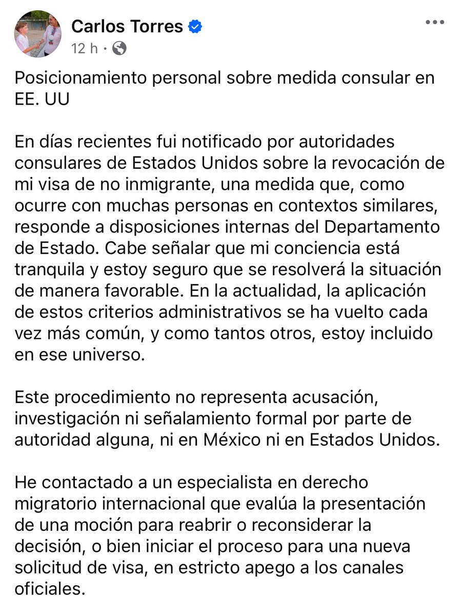 moviendoideas's tweet image. #CírculoDePODER ⭕️ | A la gobernadora Marina del Pilar Ávila ya no la quieren en EE.UU. 🇺🇸🚫 Le retiraron la visa. Ella misma lo confirmó en redes.  Marina culpó a “una situación de su esposo”, Carlos Alberto Torres Torres, quien también fue vetado.

Carlos fue panista hasta…