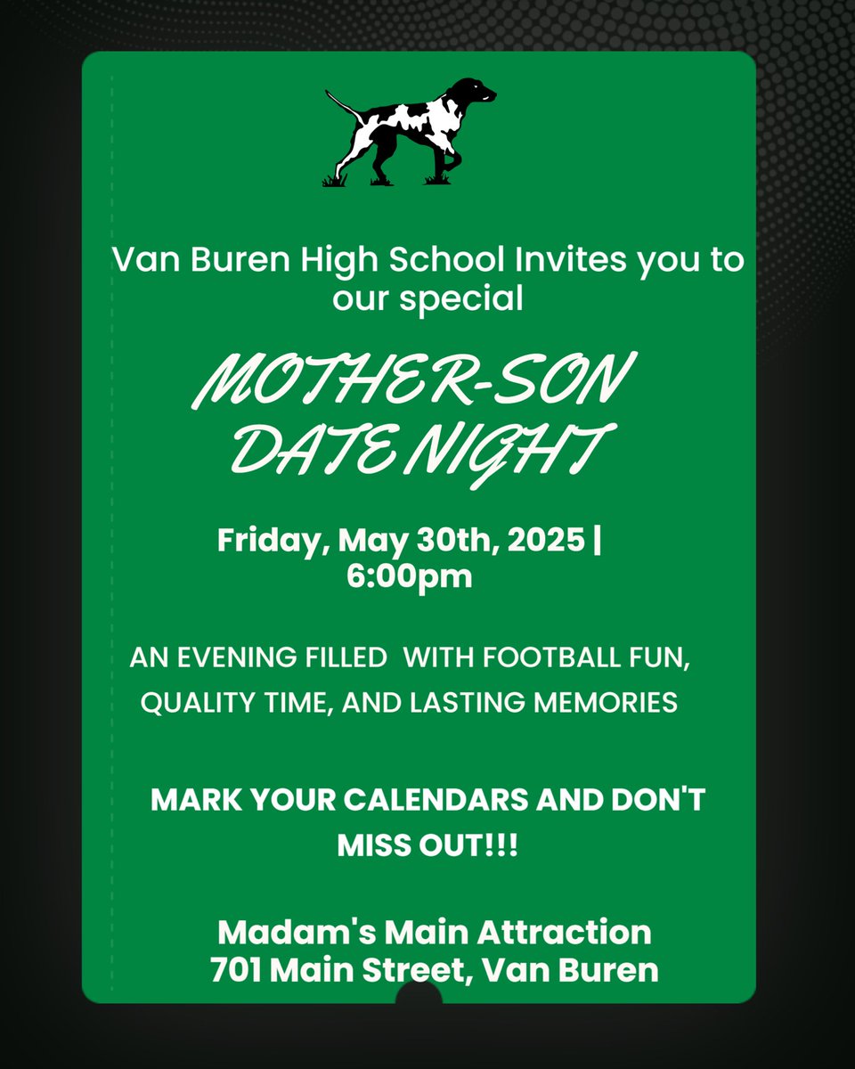 Just a few more days until the Dogs take the field for competition!!! 
Kids Camp is the hottest ticket at end of the year!!!
Mom’s Date night is the highlight that will close out the month of May!!! 
It’s a GREAT day to be a Pointer!
#GoDogs 🟢⚪️🐾🏈