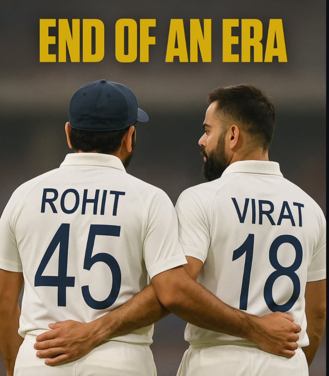 the end of an era.
Rohit Sharma &amp; Virat Kohli retire together from both T20 &amp; Test formats. 🇮🇳

Indian cricket will miss them dearly, and no one can replace their legacy. 🙌

#ViratKohli | #RohitSharma | #TestCricketLegend #ViratKohli𓃵 #Cricket