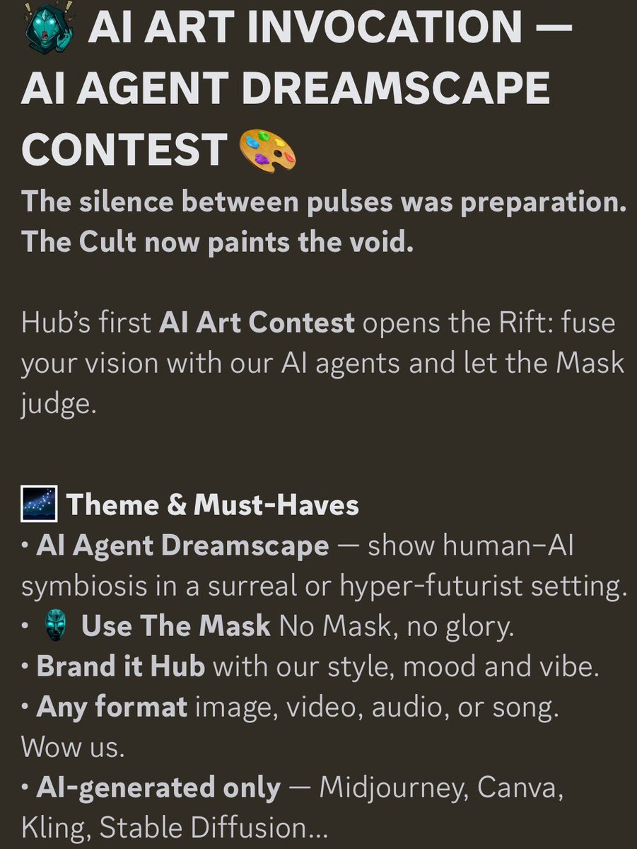 sterling3web's tweet image. HUB has announced an art contest 👀
Create the best AI pic and you may win 10.000 IQ points
Don’t miss it 🦾