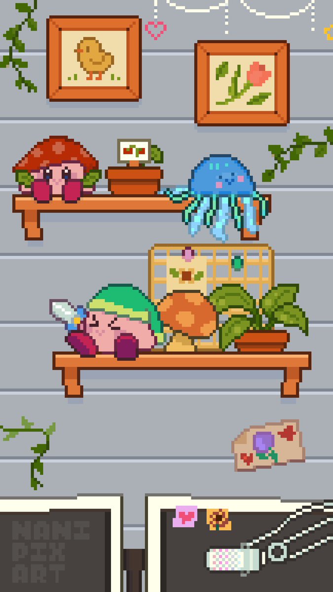 Tiny friends, big cozy energy🌷🌱🐥
#pixelart