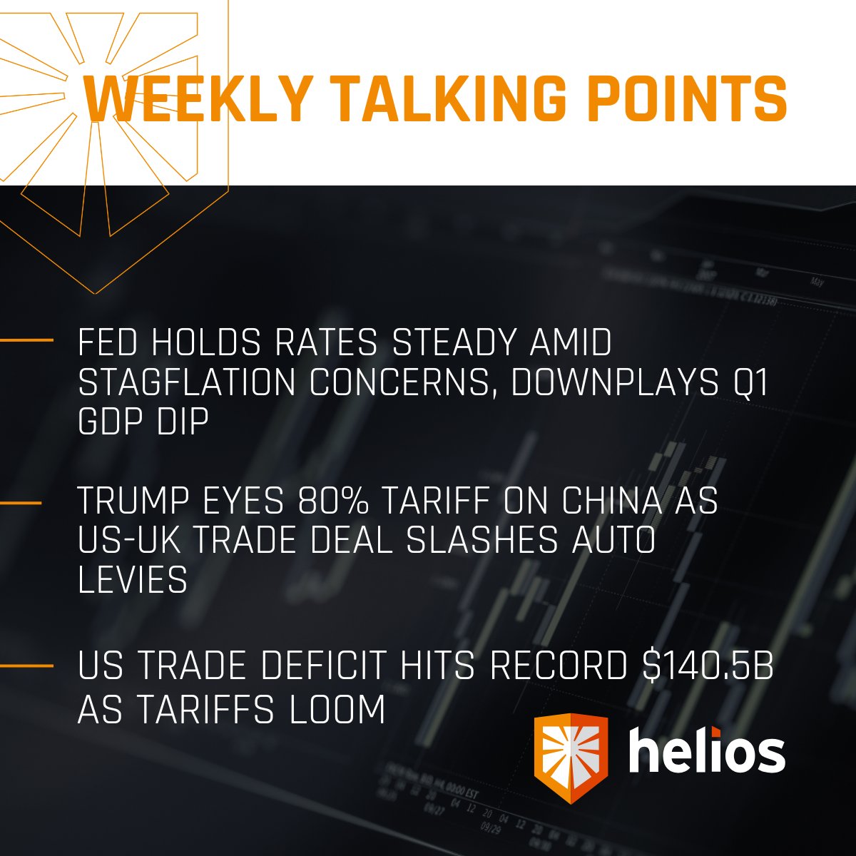 heliosdriven's tweet image. Your weekly talking points are here:

→ Fed Holds Rates Steady Amid Stagflation Concerns, Downplays Q1 GDP Dip
→ Trump Eyes 80% Tariff on China as US-UK Trade Deal Slashes Auto Levies

More insights: heliosdriven.com/weekly-talking… 

#FinancialAdvisor #FinancialTrends #MarketCommentary