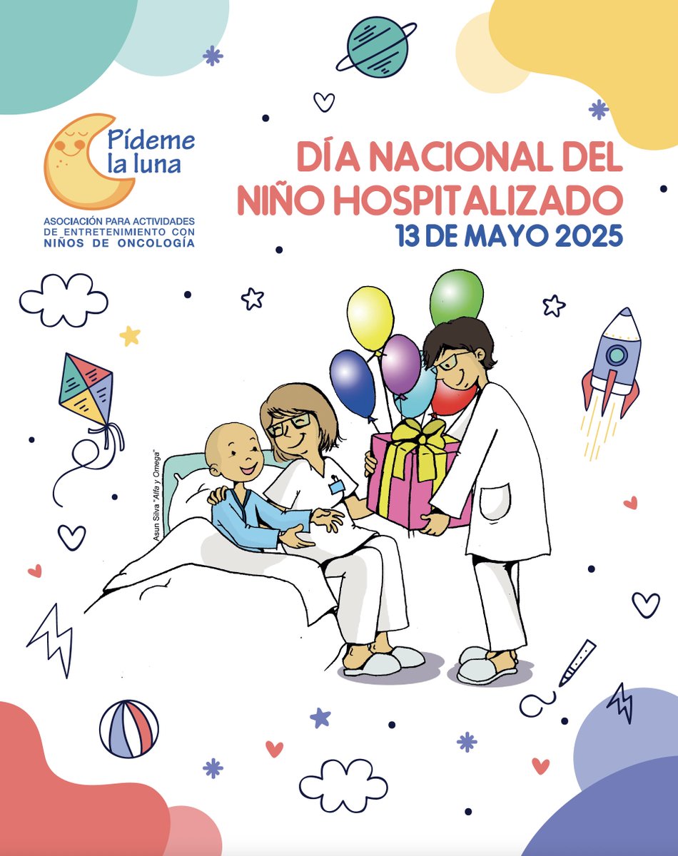 ✨ Hoy, 13 de mayo, celebramos el #DíaNacionalDelNiñoHospitalizado 🎈
 Desde <a href="/PidemeLaLuna_/">Asociación Pídeme la Luna</a>  rendimos homenaje a nuestros pequeños héroes, sus familias y al personal sanitario 🏥💙
 ¡Ánimo campeones 🏆 y millones de besos😘😘😘! Que muy pronto estéis fuera disfrutando la vida!