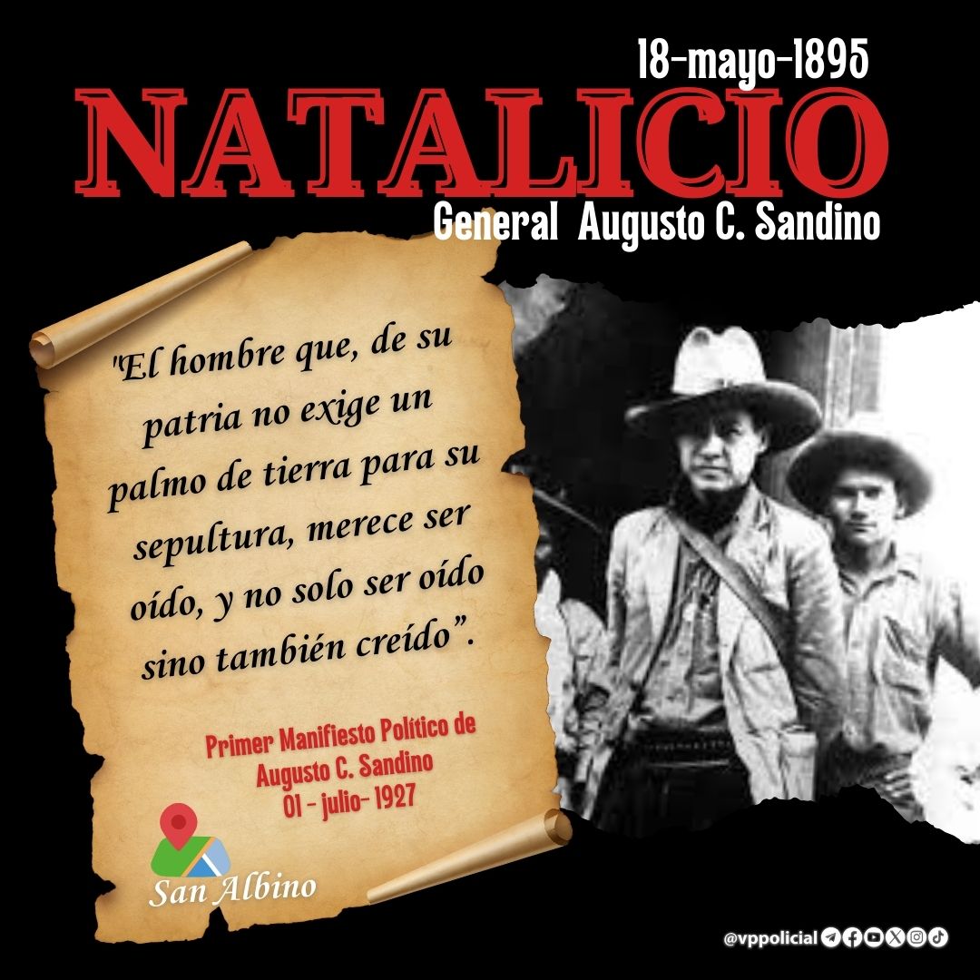 #Nicaragua 
🌞 Buenos días familias nicaragüenses 🙌
Iniciamos una nueva semana con la bendición del Altísimo 🙏 
Y rememoramos uno de los pensamientos de nuestro Héroe Nacional que refleja el significado de ser un buen hijo de la Patria 🇳🇮
#JuntoALaComunidad