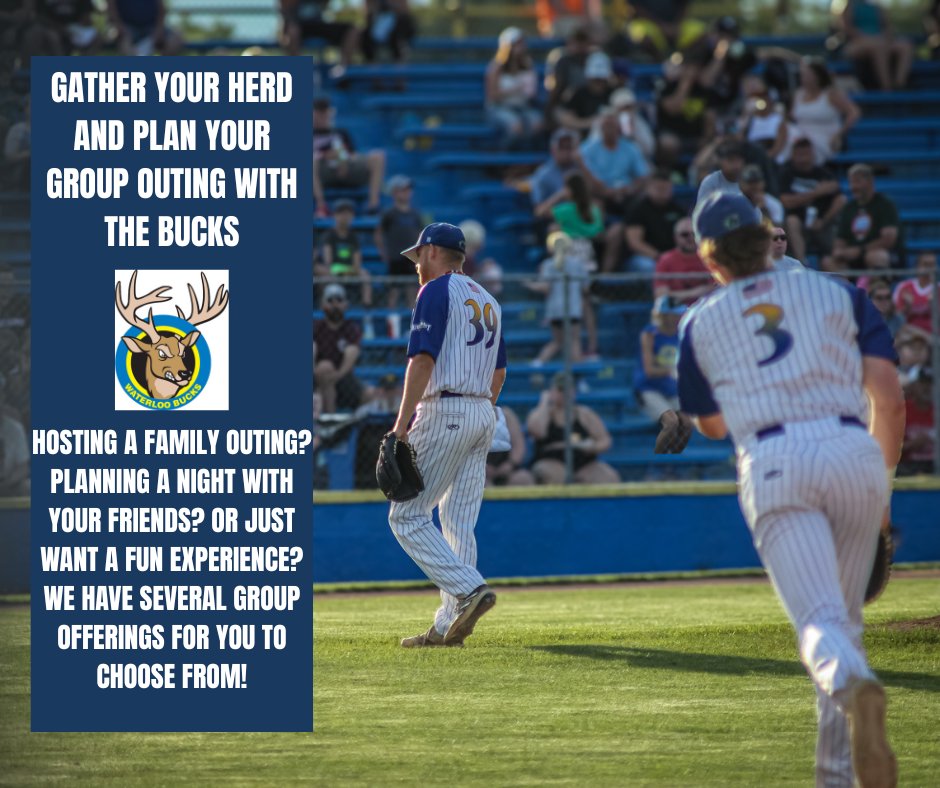 The Waterloo Bucks are your go-to summer destination! Gather your crew and join us at the ballpark for an unforgettable day packed with baseball, sunshine, and fun! Hit the link below to lock in your group outing today!

northwoodsleague.com/waterloo-bucks…