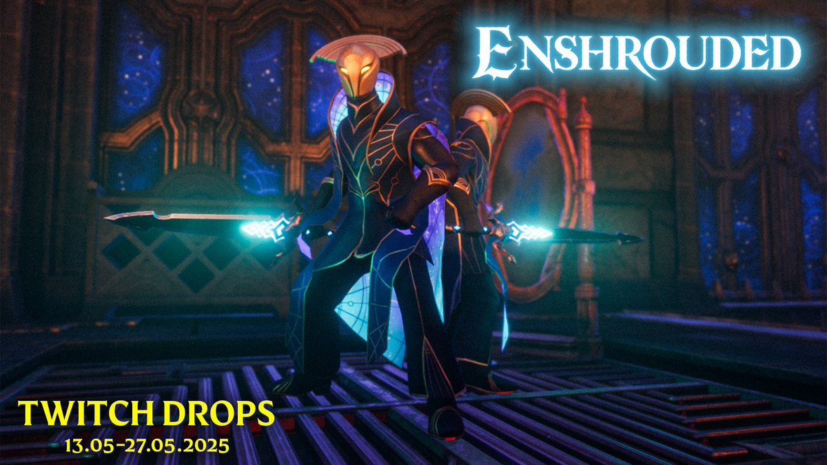 Flameborn, Twitch Drops return with the Thralls of Twilight update—starting tomorrow at 4pm CEST!

Watch your favorite Enshroudedstreamers to fast-track the Empyrean Scholar outfit. Or if you prefer the thrill of the hunt, you can earn all drops in-game through daring