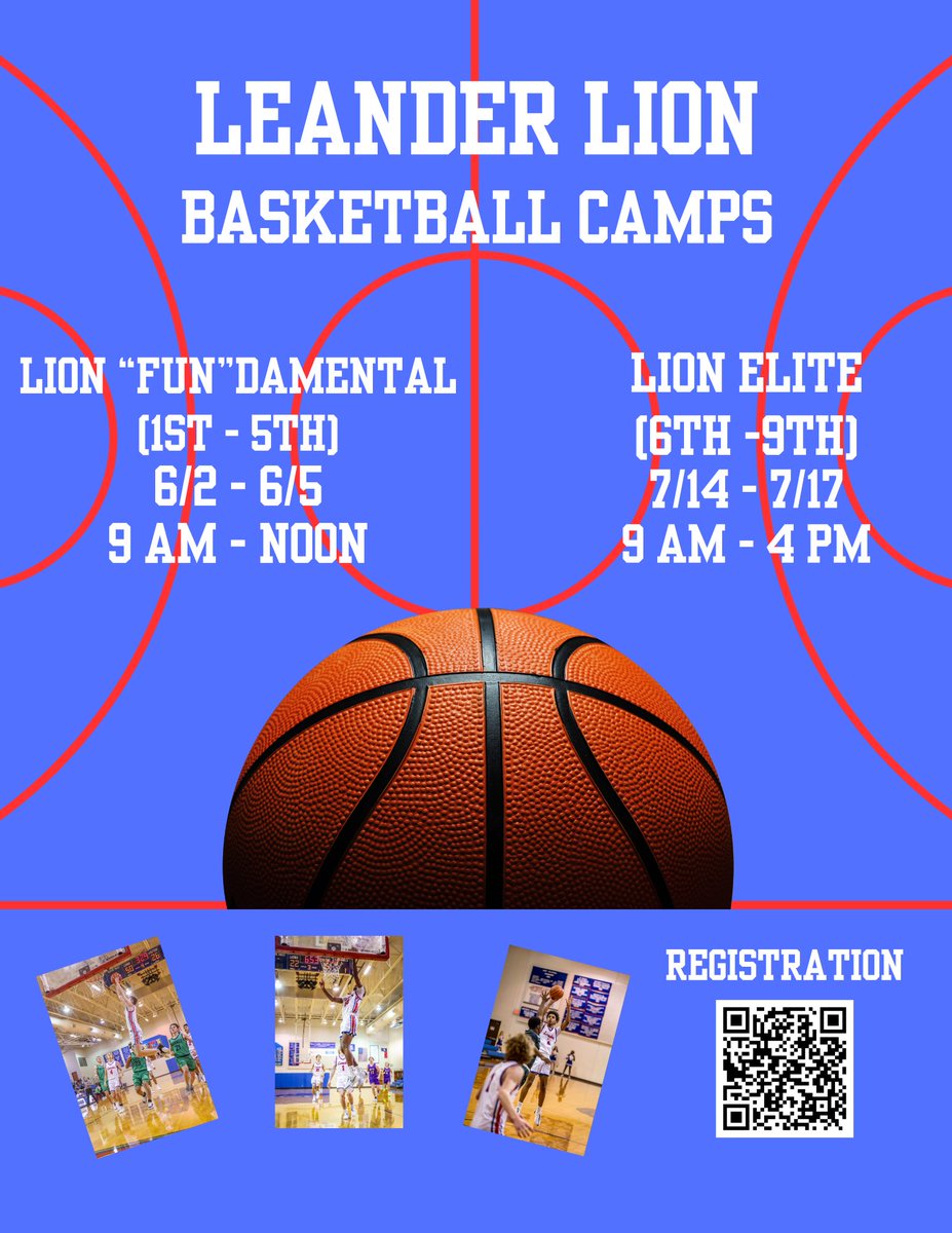 LLionHoops's tweet image. 🏀 LION BASKETBALL CAMPS!! 🏀
Registration is now open:
leanderisd.store.rankone.com/Camp/List
@LHS_principal20 @LeanderisdATH