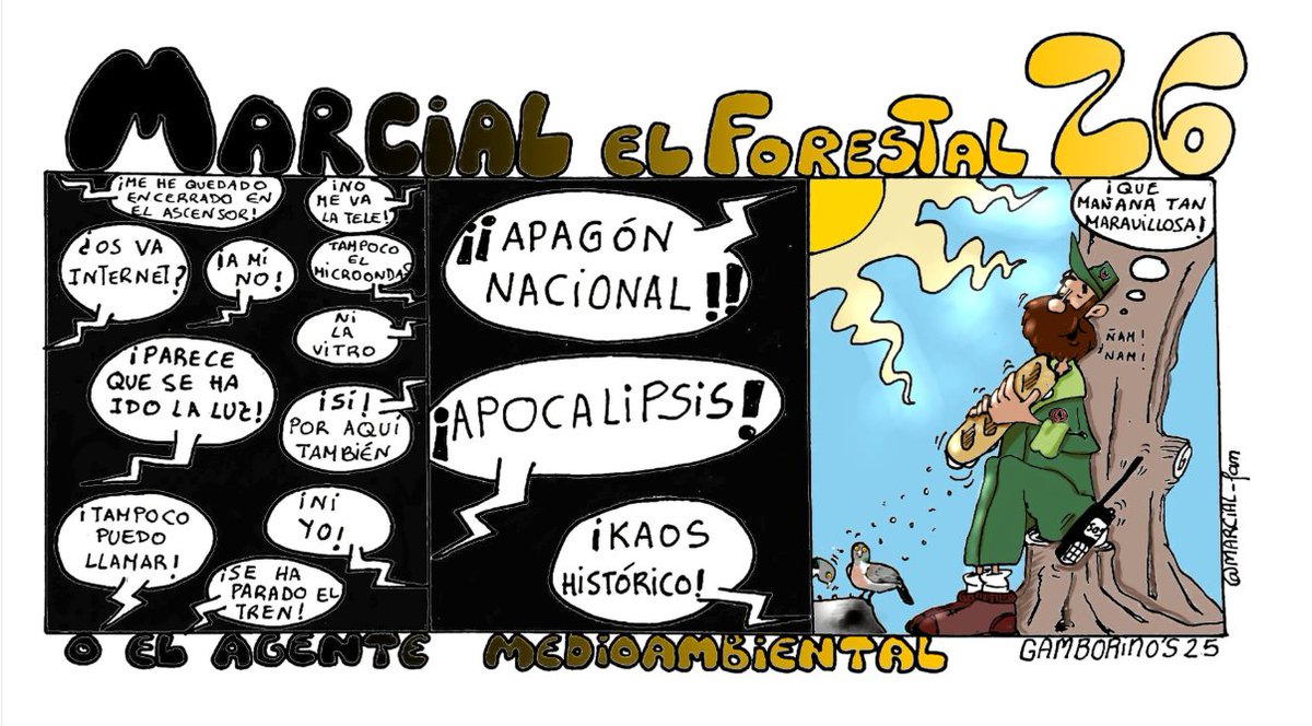 MARCIAL (@marcial_fam) on Twitter photo 💥💣"El apagón masivo o el alegron más vivo"🪇🎷
.
.
.
.
.
<a href="/AMGVA/">AGENTESCV</a> <a href="/AEAFMA/">Asociación🇪🇦Agentes Medioambientales</a> <a href="/APAMCLM/">🚔🌳Asoc. Agentes Medioambientales CLM</a> <a href="/apamcyl/">APAMCYL</a> <a href="/APAMCV/">AGENTES APAMCV</a> <a href="/Guardas_na/">Basozainak / Guarderío de Medio Ambiente</a> <a href="/AAMM_And/">Agentes Medio Ambiente de Andalucía</a> <a href="/AAMM_JCCM/">Agentes Medioambientales CLM</a> <a href="/aamm_murcia/">AM Región de Murcia</a> <a href="/agentsruralscat/">Agents Rurals</a> <a href="/BBFFMadrid/">Bomberos Forestales Comunidad de Madrid</a> <a href="/naturalista_rne/">Félix Rodríguez de la Fuente</a> <a href="/greenpeace_esp/">Greenpeace España</a> <a href="/ecologistas/">Ecologistas en Acción</a> <a href="/WWFespana/">WWF España 🐼</a> <a href="/rne/">Radio Nacional</a> <a href="/La_SER/">Cadena SER</a> <a href="/REF_Filosofia/">RedespañolaFilosofía</a> <a href="/joaquinaraujo/">Joaquín Araujo</a> 💥💣"El apagón masivo o el alegron más vivo"🪇🎷
.
.
.
.
.
<a href="/AMGVA/">AGENTESCV</a> <a href="/AEAFMA/">Asociación🇪🇦Agentes Medioambientales</a> <a href="/APAMCLM/">🚔🌳Asoc. Agentes Medioambientales CLM</a> <a href="/apamcyl/">APAMCYL</a> <a href="/APAMCV/">AGENTES APAMCV</a> <a href="/Guardas_na/">Basozainak / Guarderío de Medio Ambiente</a> <a href="/AAMM_And/">Agentes Medio Ambiente de Andalucía</a> <a href="/AAMM_JCCM/">Agentes Medioambientales CLM</a> <a href="/aamm_murcia/">AM Región de Murcia</a> <a href="/agentsruralscat/">Agents Rurals</a> <a href="/BBFFMadrid/">Bomberos Forestales Comunidad de Madrid</a> <a href="/naturalista_rne/">Félix Rodríguez de la Fuente</a> <a href="/greenpeace_esp/">Greenpeace España</a> <a href="/ecologistas/">Ecologistas en Acción</a> <a href="/WWFespana/">WWF España 🐼</a> <a href="/rne/">Radio Nacional</a> <a href="/La_SER/">Cadena SER</a> <a href="/REF_Filosofia/">RedespañolaFilosofía</a> <a href="/joaquinaraujo/">Joaquín Araujo</a>