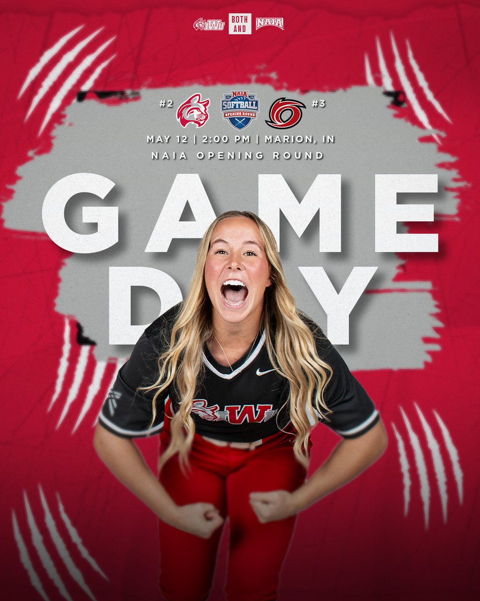 Indiana Wesleyan University Wildcats (@iwuwildcats) on Twitter photo π₯ GAME DAY π₯
<a href="/IndWesSoftball/">IWU Softball</a> begins their pursuit for a World Series trip against Rio Grande today at 2:00 PM! πΌ
π Rio Grande (Ohio)
β° 2:00 PM
π Marion, Ind.
π Live stats and video are available at IWUWildcats.com
#BothAnd | #BattleForTheRedBanner π₯ GAME DAY π₯
<a href="/IndWesSoftball/">IWU Softball</a> begins their pursuit for a World Series trip against Rio Grande today at 2:00 PM! πΌ
π Rio Grande (Ohio)
β° 2:00 PM
π Marion, Ind.
π Live stats and video are available at IWUWildcats.com
#BothAnd | #BattleForTheRedBanner