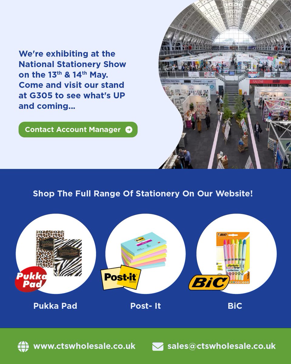 It's National Stationery Week! Grab all the biggest stationery brands from CTS Wholesale. 

Shop Here: ctswholesale.co.uk/stationery

#NationalStationeryWeek #NationalStationeryShow