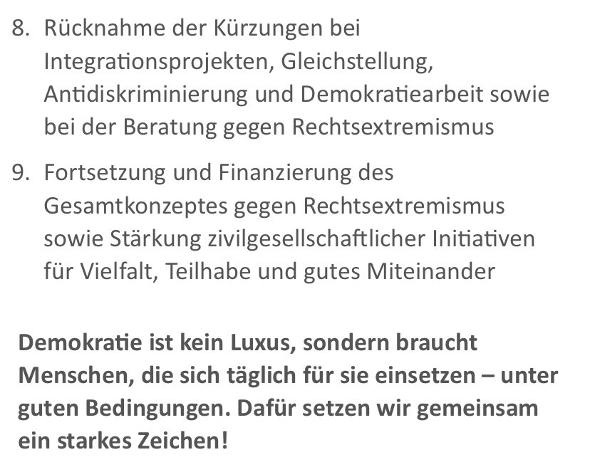 Bei der Demonstration der GEW #Sachsen am Do., 15. Mai um 17:30 Uhr ab Postplatz in #Dresden wird es nicht nur um die Bildung gehen, sondern auch um die Rücknahme der Kürzungen im Demokratie-Bereich im Haushaltsentwurf des Landes.

gew-sachsen.de/aktuelles/deta…