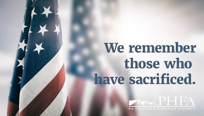 Reminder: All PHFA offices and our Customer Solutions Center are closed today in observance of Memorial Day.