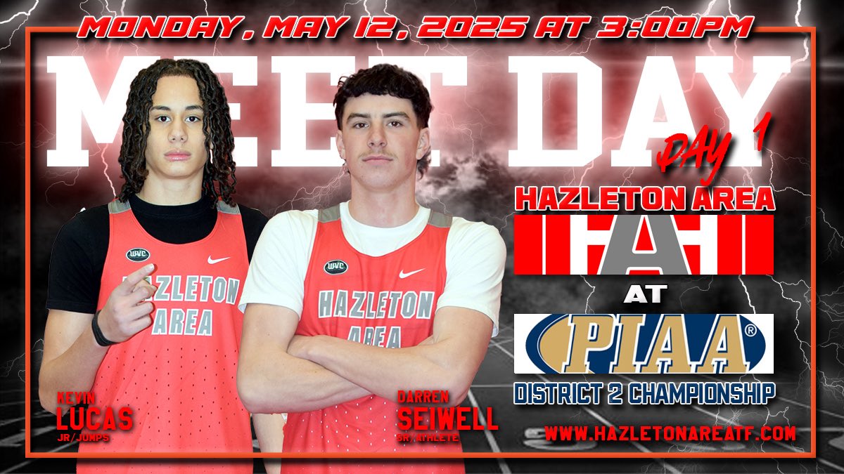 🚨PIAA DISTRICT 2 CHAMPIONSHIP🚨

DAY 1
📍 Scranton Memorial Stadium (816 Providence Rd, Scranton, PA 18508)
⏰ 3:00pm
Link to purchase tickets: piaad2.org/ticketbooth/
Link to live results: milesplit.live/meets/688759