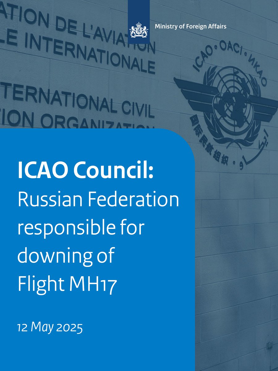 Caspar Veldkamp (@ministerbz) on Twitter photo The <a href="/icao/">ICAO</a> Council has concluded that the Russian Federation is responsible for the downing of Flight #MH17. I am pleased with this decision, first and foremost because of what it means for the next of kin of the victims of the downing of Flight MH17. government.nl/latest/news/20… 1/2 The <a href="/icao/">ICAO</a> Council has concluded that the Russian Federation is responsible for the downing of Flight #MH17. I am pleased with this decision, first and foremost because of what it means for the next of kin of the victims of the downing of Flight MH17. government.nl/latest/news/20… 1/2