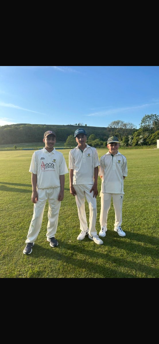 Bere Regis CC are proud to announce that the three young men in the picture (Left to right :- Gregory Vaisyan, Arjun Gwinett, Fred Smith) made their senior debuts for Bere Regis 2nds on Saturday in a narrow three wicket loss at Cereme Valley #uptheregis 👏👏👏💚🏏💚