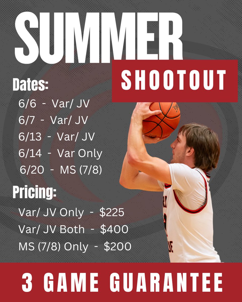 University of Rio Grande Men’s Basketball (@urgmbb) on Twitter photo 🚨🚨SUMMER SHOOTOUT 🚨🚨
SPOTS ARE GOING FAST !
Register your teams this summer for our 1 day shootouts. 3 game guarantee !
To register or for more information please email :
urgmbb@gmail.com
rarrowood@rio.edu
nmracek@rio.edu
Or call
740-245-7294 🚨🚨SUMMER SHOOTOUT 🚨🚨
SPOTS ARE GOING FAST !
Register your teams this summer for our 1 day shootouts. 3 game guarantee !
To register or for more information please email :
urgmbb@gmail.com
rarrowood@rio.edu
nmracek@rio.edu
Or call
740-245-7294