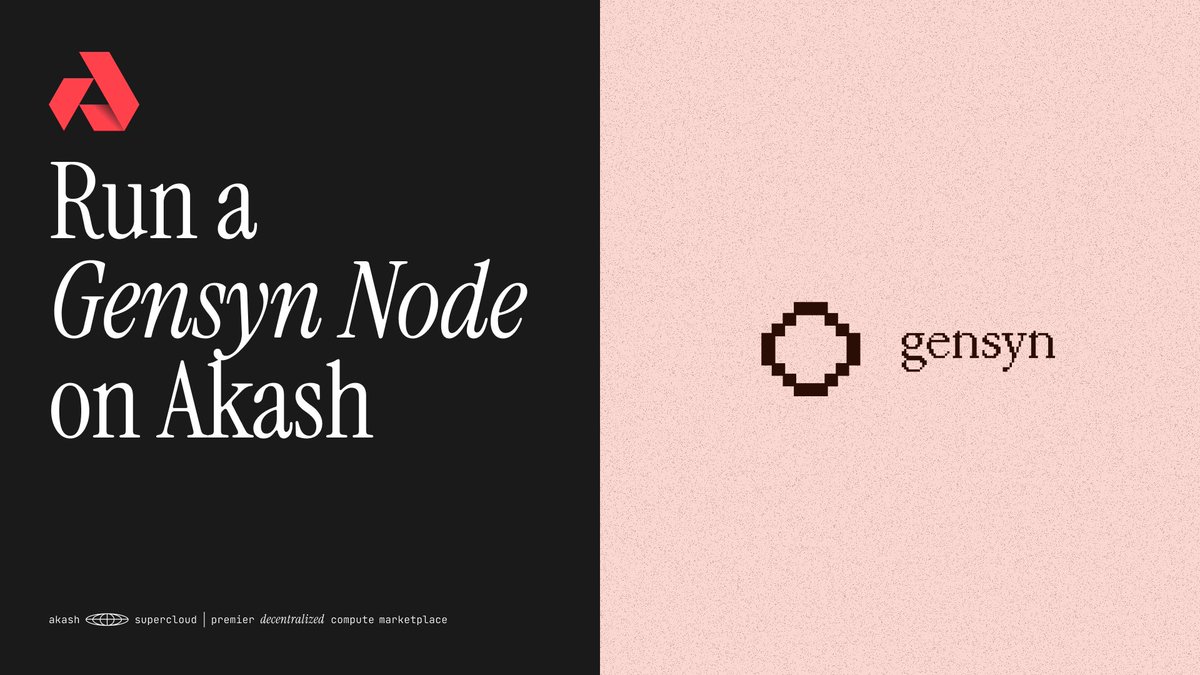 Decentralized compute is perfect for decentralized RL training.

Join the <a href="/gensynai/">gensyn</a> testnet and run a node on NVIDIA H100s via the Akash Supercloud to train your own AI model.