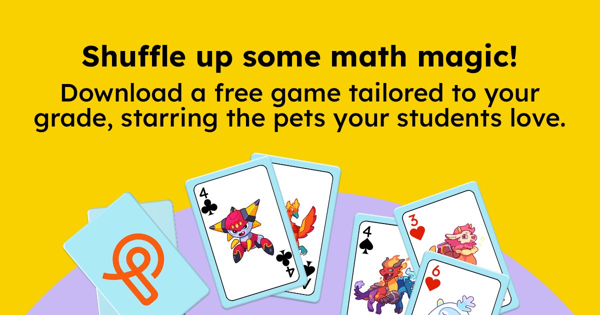 Celebrate #NationalPetMonth with math card games that actually get kids excited to learn! 🎴 Download our FREE Prodigy math pets card game bundle for Grades 1–8. 

It’s fun, low-prep, and full of end-of-year energy 💥 social.prodigygame.com/4m52WJM