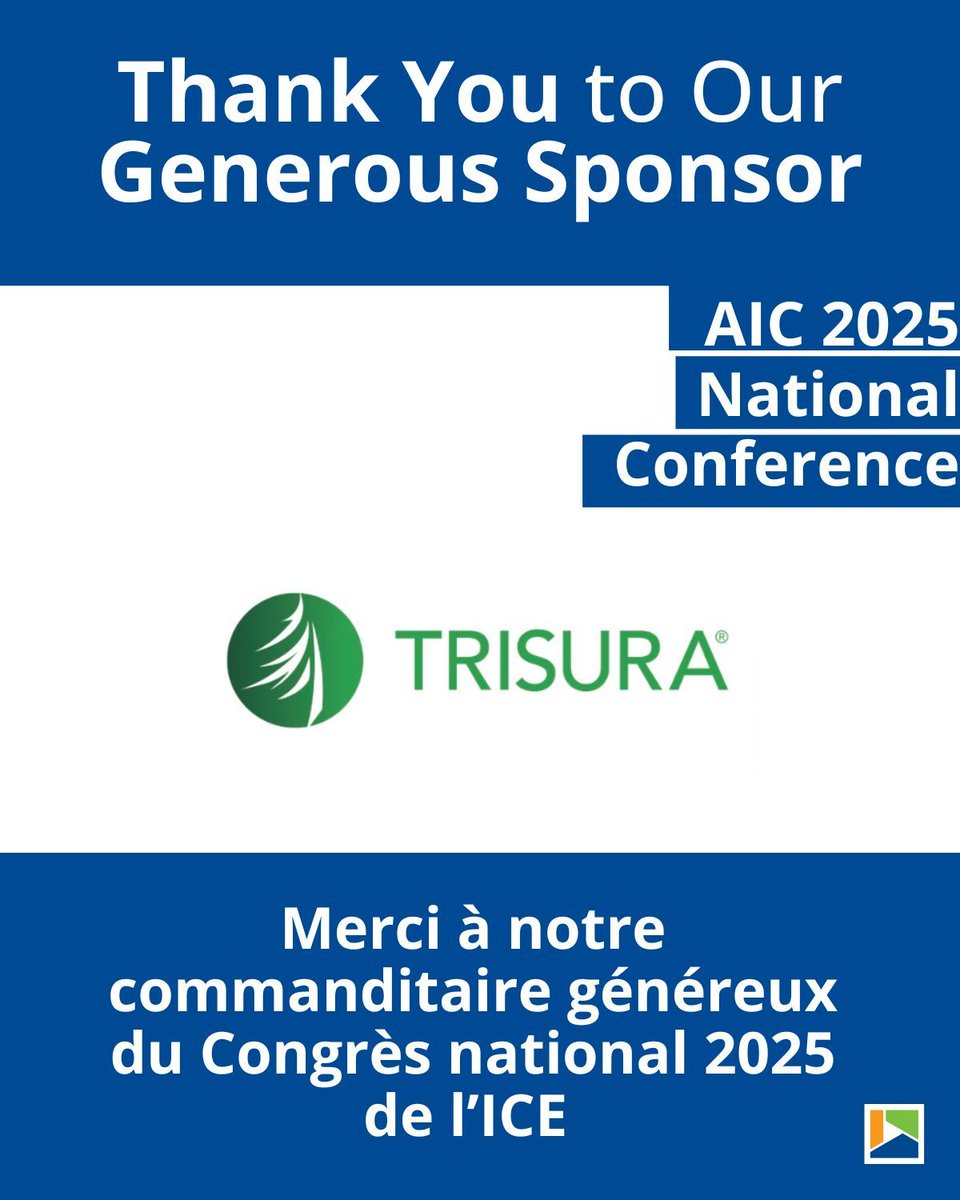 Thank you, Trisura! We're grateful for your sponsorship of the AIC 2025 National Conference.

Conference is coming up quick! You can still register to attend: site.pheedloop.com/event/EVEAGQZT… 

#AIC2025 #ProfessionalAppraisers #PApp #CanadianRealEstate

---

Merci, Trisura! Nous