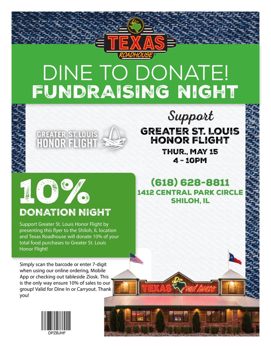 Revity Credit Union is excited to partner with the Shiloh, IL Texas Roadhouse to host a Dine to Donate event! 10% of proceeds will go to GSLHF. Join us!
📆 May 15, 2025 ⏰ 4P-10P 📍Texas Roadhouse, Shiloh, IL
Please scan the flier barcode before you pay! facebook.com/share/1AwjB4PP…