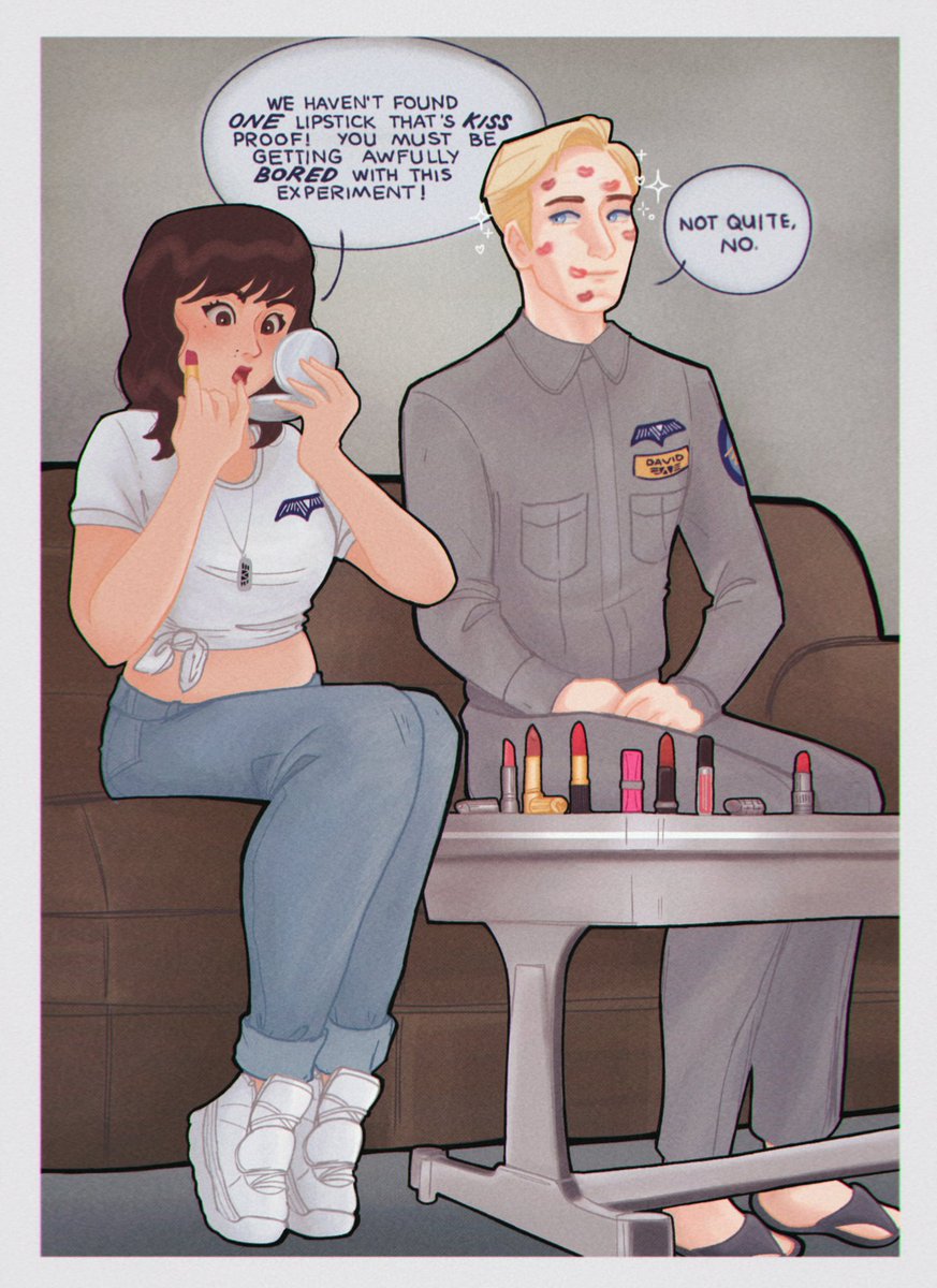 chercheswife's tweet image. Not the kind of experiment he&apos;s familiar with, but pleasant and intriguing nonetheless💄💋
#yumetwt #david8