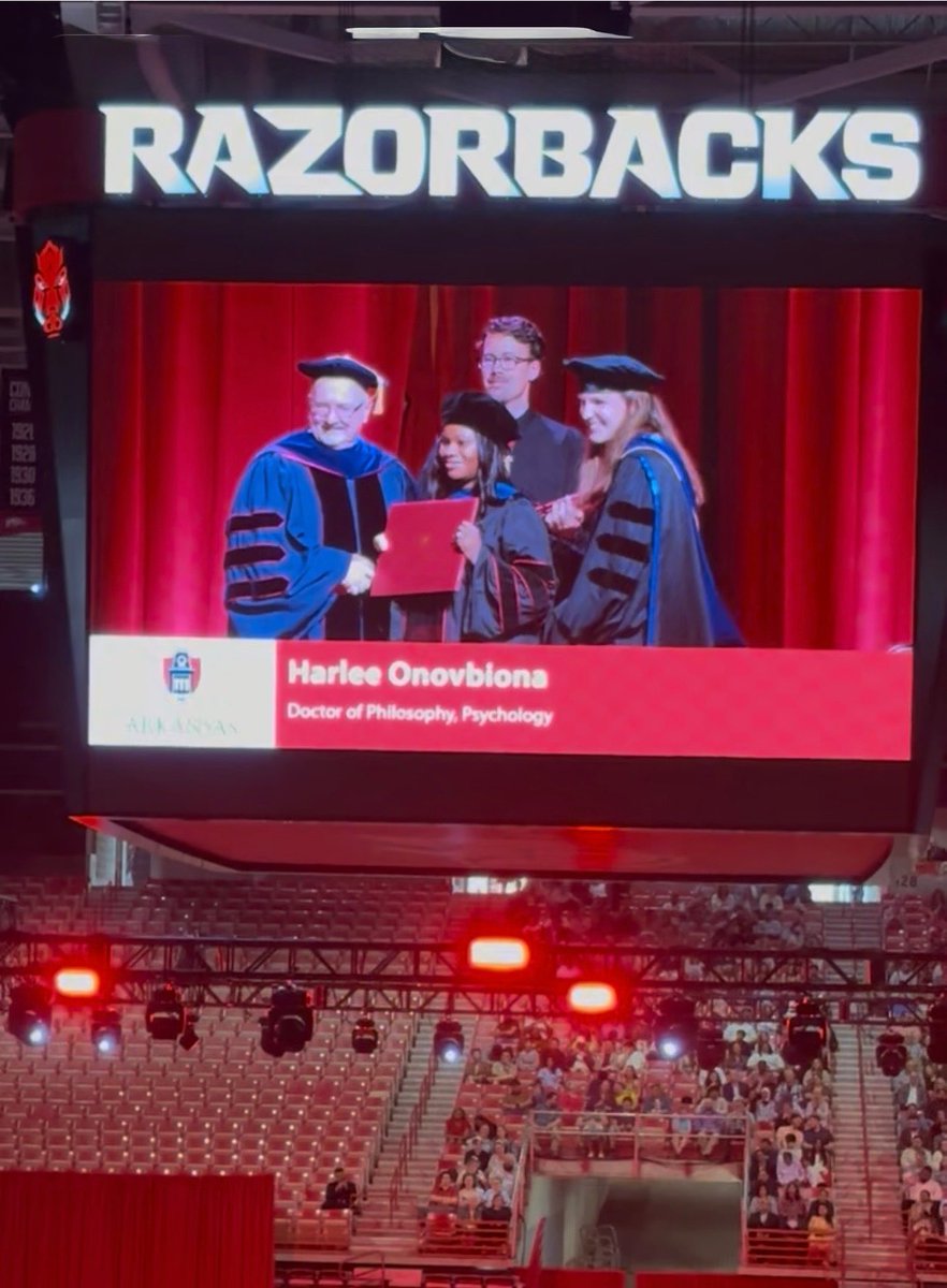 It was my distinct pleasure to hood Dr. Onovbiona this past weekend! What a joy it has been to mentor you and see you achieve your dreams! <a href="/UArkPsych/">UArk Psychology</a> #PhD