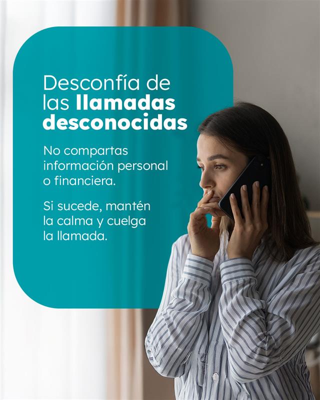 BcoBolivariano's tweet image. ¡Si dudas, cuelga! 🚫🔎 El vishing es una llamada fraudulenta que busca robar tus datos.
🛡️Mantenlos a salvo; no compartas claves ni información personal a desconocidos.
#SeguridadBB #CiberSeguridad #BB45AñosContigo #EresLoQueNosMueve #BancoBolivariano