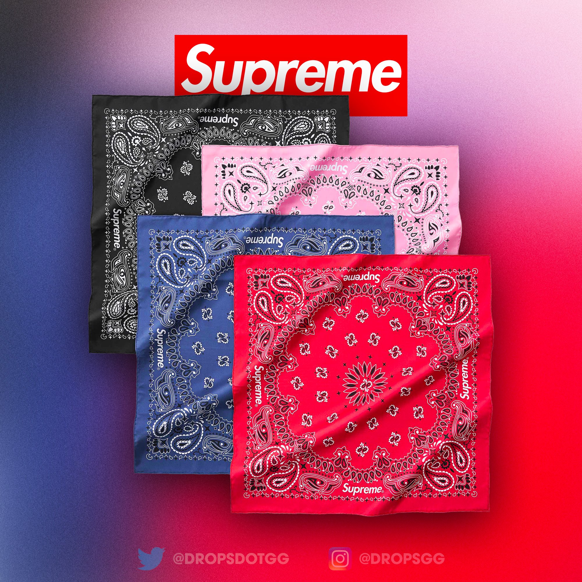 【SS25_week12】 Supreme Silk Bandana（Red） Supreme Drops on X: 