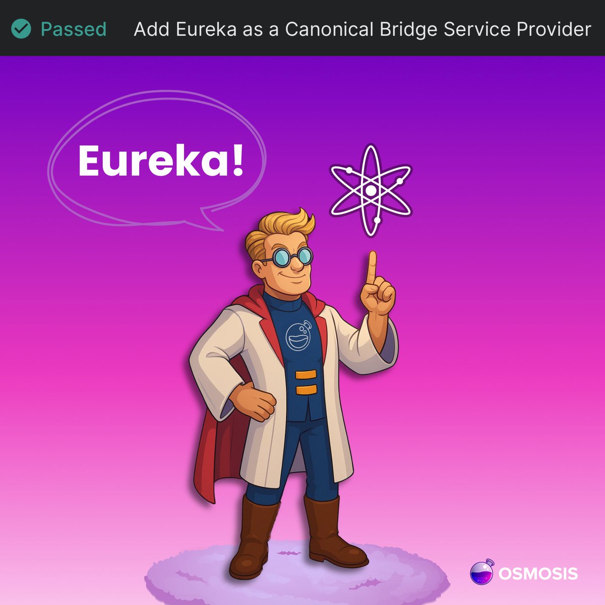 IBC Eureka is here! ⚛️

Osmosis is the first interchain DEX to implement trading for major Eureka assets such as ETH, USDT and WBTC.

Route between Ethereum and your favourite assets on Osmosis with speed and security thanks to IBCv2 and @Cosmos.