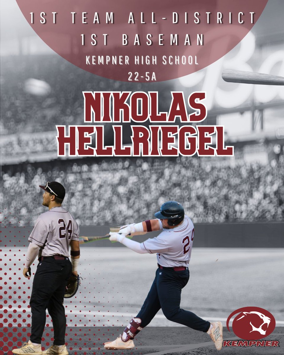 Congrats Nik!   1st Team District 22-5A! <a href="/KHSBaseball1988/">Kempner HS Baseball</a> <a href="/KHS_Cougars/">Kempner High School</a>