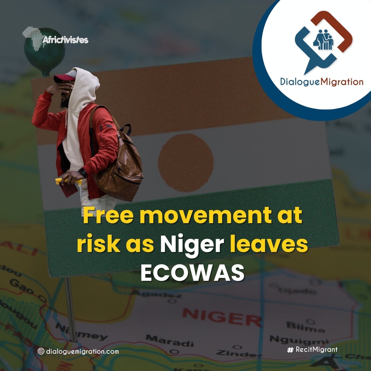 Dialogue Migration (@dialmigration) on Twitter photo Le retrait du Niger, du Mali et du Burkina Faso de la <a href="/ecowas_cedeao/">Ecowas - Cedeao</a> marque un tournant décisif pour la libre circulation en Afrique de l’Ouest.
Alors que la Confédération des États du Sahel (AES) promet un espace sans visa, le Niger adopte des mesures qui restreignent l’accès Le retrait du Niger, du Mali et du Burkina Faso de la <a href="/ecowas_cedeao/">Ecowas - Cedeao</a> marque un tournant décisif pour la libre circulation en Afrique de l’Ouest.
Alors que la Confédération des États du Sahel (AES) promet un espace sans visa, le Niger adopte des mesures qui restreignent l’accès