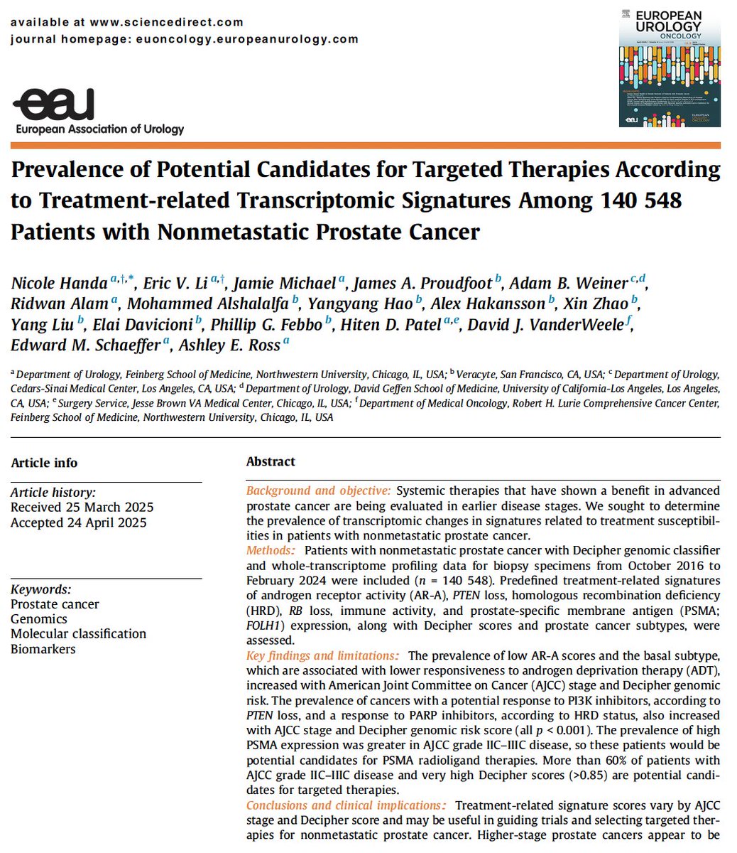 Adam B. Weiner, MD (@adam_weiner535) on Twitter photo 🚨Can the transcriptome reveal therapeutic vulnerabilities in localized #prostatecancer?🚨
👉Check out our analysis of >140k tumor samples in <a href="/EurUrolOncol/">European Urology Oncology</a>
🔗shorturl.at/k0J3H 🚨Can the transcriptome reveal therapeutic vulnerabilities in localized #prostatecancer?🚨
👉Check out our analysis of >140k tumor samples in <a href="/EurUrolOncol/">European Urology Oncology</a>
🔗shorturl.at/k0J3H
