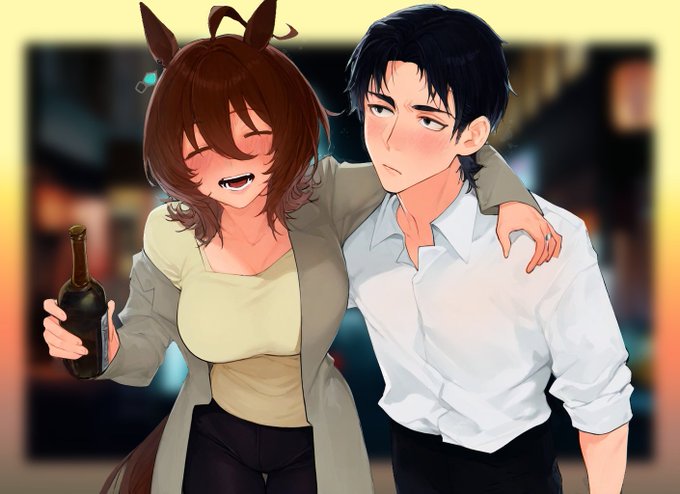 #アグネスタキオン  #ウマ娘プリティーダービー    「ちょっと飲みすぎじゃないのか……」 「もういっけーん!! もういっけんだよ旦那くーん!」  という大人飲みすぎタキオン通称『所長』 