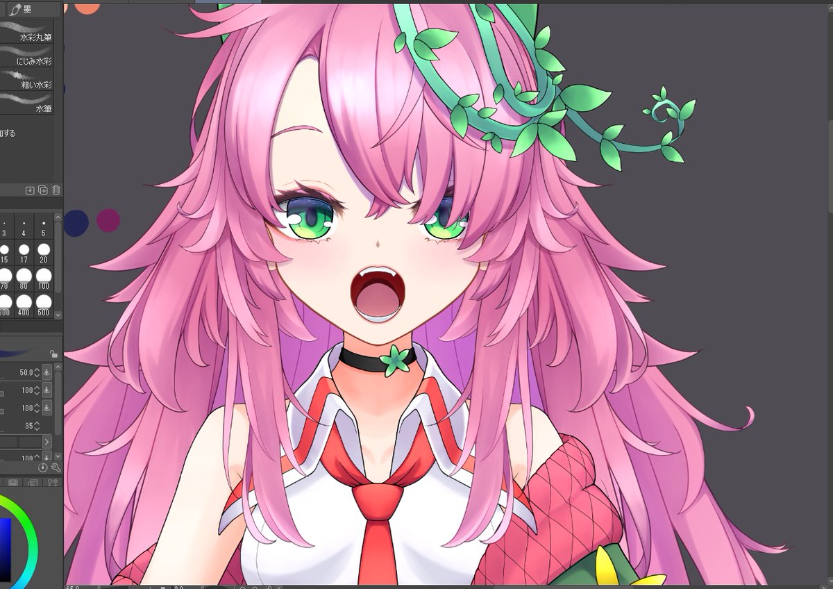 「顔まわりと髪を色トレスするなど ←後 前→」|ねこいち@絵のお仕事募集中（Skeb）のイラスト