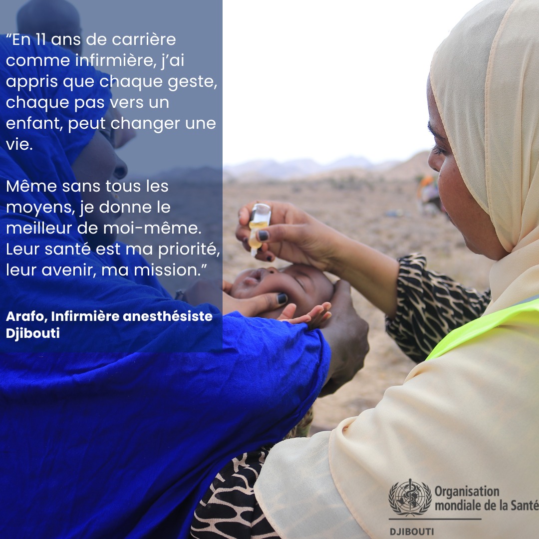 WHO Djibouti (@whodjibouti) on Twitter photo 👩⚕️En ce #JournéeDesInfirmières, <a href="/WHODjibouti/">WHO Djibouti</a> salue l’engagement des infirmières à Djibouti pour des soins de qualité, au plus près des communautés.
#SoinsPrimaires #SantéPourTous #Djibouti 👩⚕️En ce #JournéeDesInfirmières, <a href="/WHODjibouti/">WHO Djibouti</a> salue l’engagement des infirmières à Djibouti pour des soins de qualité, au plus près des communautés.
#SoinsPrimaires #SantéPourTous #Djibouti