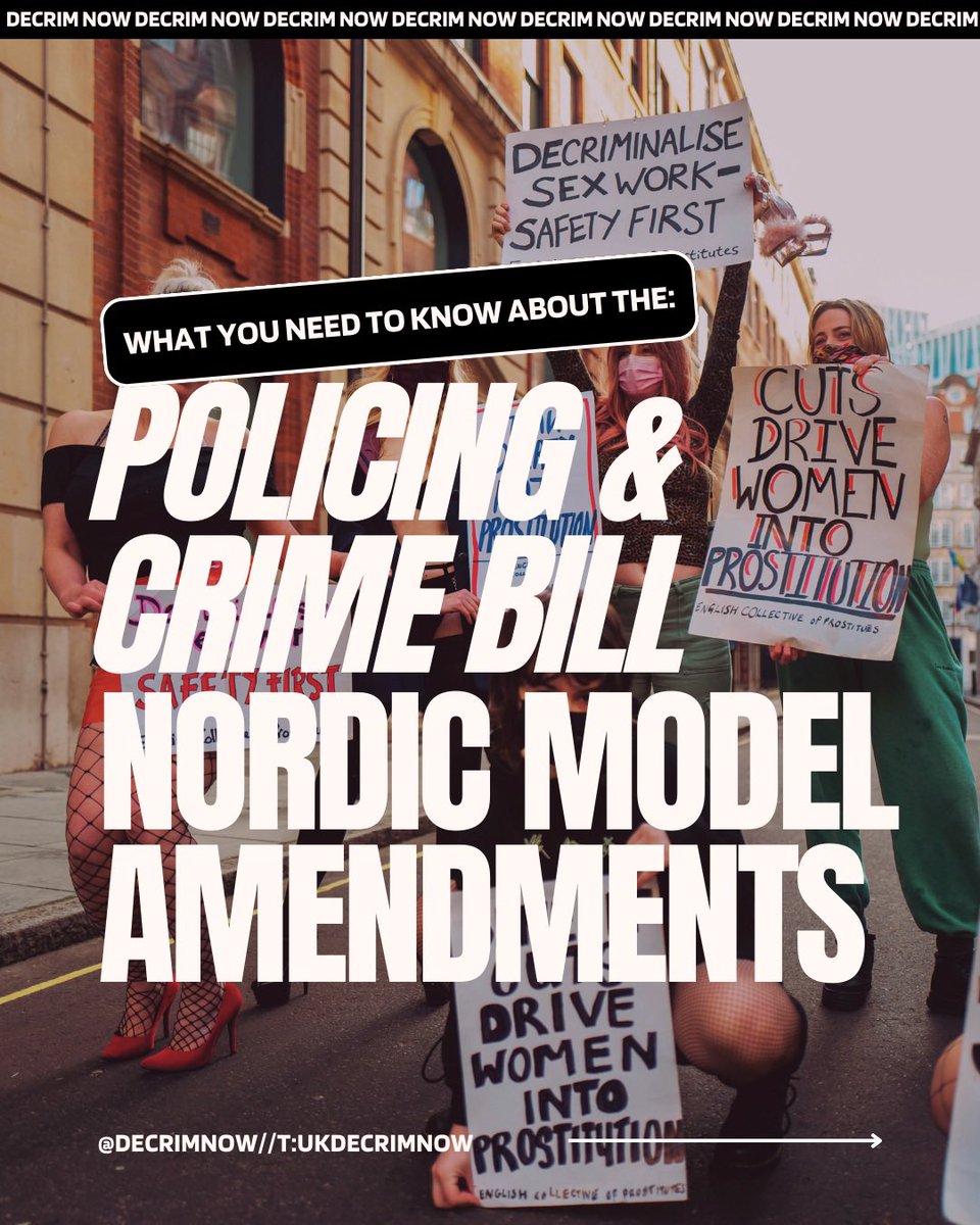 A small group of MPs have proposed amendments to the Policing and Crime Bill that would effectively implement the Nordic Model in England &amp; Wales.

Read on to find out more information and what you can do to support sex workers opposing them ⬇️⬇️

(1/9)