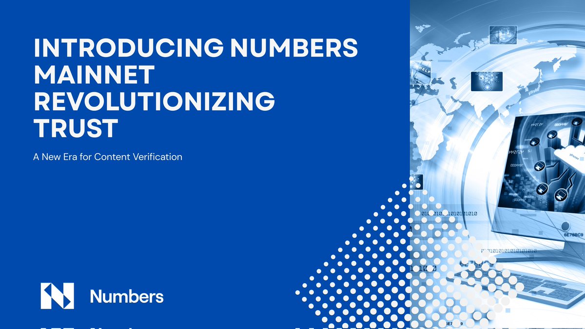 omenX__'s tweet photo. A New Era for Digital Media: Introducing Numbers Mainnet
With the launch of Numbers Mainnet, a blockchain specifically designed for digital media!
In today's digital landscape, trust, transparency, and traceability are more crucial than ever.
#NumbersMainnet #DigitalMedia https://t.co/Ovcz7HRt3R